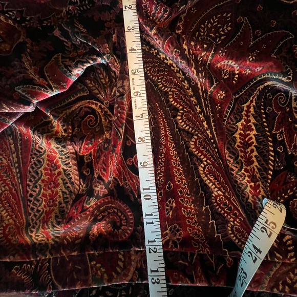 Coldwater Creek Women's Paisley Velvet Straight Leg Pant, Size Medium - Picture 7 of 9